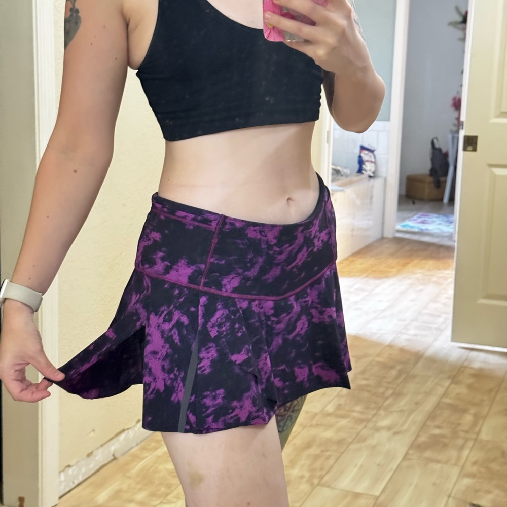Lululemon Hit Your Stride Skirt in the color Breezie Regal Plum Black